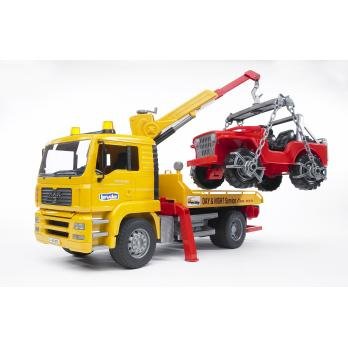 EAN 4001702027506 - BRUDER MAN TGA Breakdown truck with cross country vehicle imagen 2