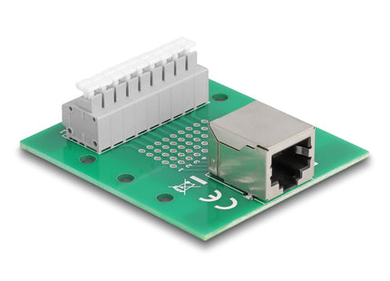 Delock 66992 Rj45 Hembra A Bloque De Terminales Con Pulsador Para Carril Din