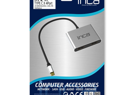 Inca Adaptador Itpc-4 Typ C > 2xhdmi 4k30hz,1xusb-A,1xusb-C