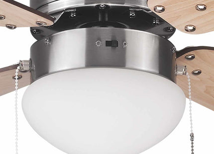 Ventilador De Techo Haeger Cozy Fan Acero Inoxidable, Madera