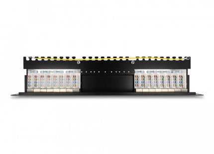Delock 66876 Panel De Parcheo 1u, Patch Panel Negro, Cat6a, Negro, Metal, 1u, 482,6 Mm, 100 Mm