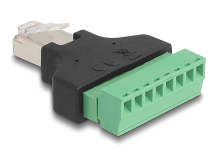 Delock 66471 Adaptador Rj45 Macho > Bloque De Terminales De 8 Contactos Y 2 Partes 3,81 Mm