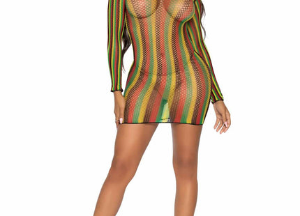 Leg Avenue - Minivestido De Red Rastas Talla Unica