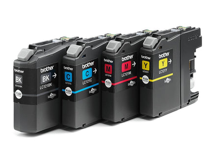 Tinta Brother Original Lc121 Black + 3 Colores