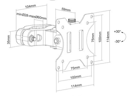 Neomounts By Newstar Soporte De Poste Para Tv 75x75 - 100x100mm 8kg 17-32''