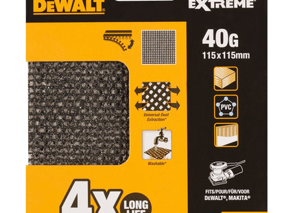 Pack 5 Lijas De Malla 1/4 Grano 40 Para Lijadoras Orbitales Dtm8663-Qz Dewalt
