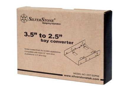Silverstone Sst-Sdp08b Panel Bahía Disco Duro 8,89 Cm (3.5") Negro, Níquel