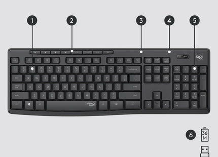 Teclado Ingles + Ratón Logitech Mk295 Usb Qwerty Internacional Ee.Uu. Grafito