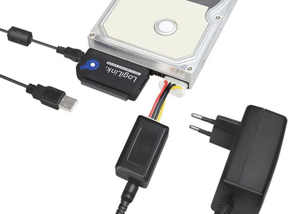 Logilink Adaptador Usb 2.0 A Ide Y Sata Con Alimentacion Negro Au0006c