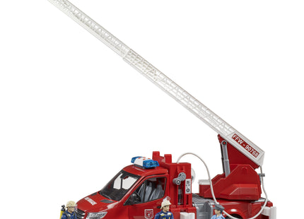 Vehículo Cuerpo De Bomberos Bruder Mb Sprinter Con Módulo De Luz Y Sonido (Rojo/Blanco, Escalera Giratoria, Bomba)