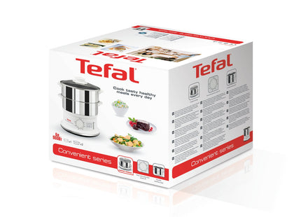 Tefal Vc145 Vaporizador 2 Cesta(S) Independiente Blanco, Acero Inoxidable, Cocedor Al Vapor Acero Fino/Blanco, 2 Cesta(S), Blanco, Acero Inoxidable, Independiente, Giratorio, Frente, Acero Inoxidable