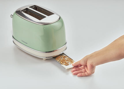 Tostadora Ariete Vintage 155 Verde Claro, 810 Vatios, Para 2 Rebanadas De Pan Tostado 0155gr