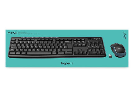 Teclado Belga Logitech Wireless Combo Mk270 Ratón Incluido Usb Azerty Negro