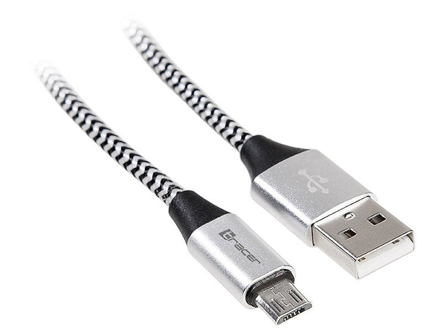 Cable Tracer Usb 2.0 Am - Micro 1.0m Plata/Negro