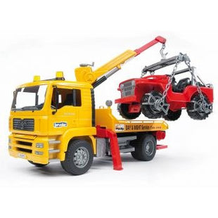 EAN 4001702027506 - BRUDER MAN TGA Breakdown truck with cross country vehicle imagen 1
