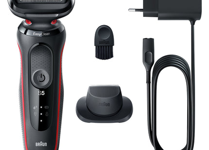 Braun Series 5 51-R1200s Afeitadora Máquina De Afeitar De Láminas Recortadora Negro, Rojo