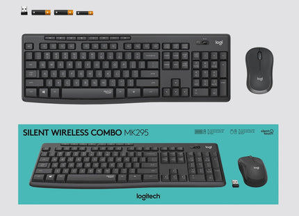 Teclado Ingles + Ratón Logitech Mk295 Usb Qwerty Internacional Ee.Uu. Grafito