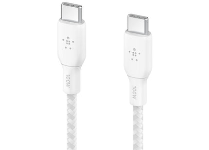 Cable 100w Usb-C To Usb-C Braided 2m Blanco