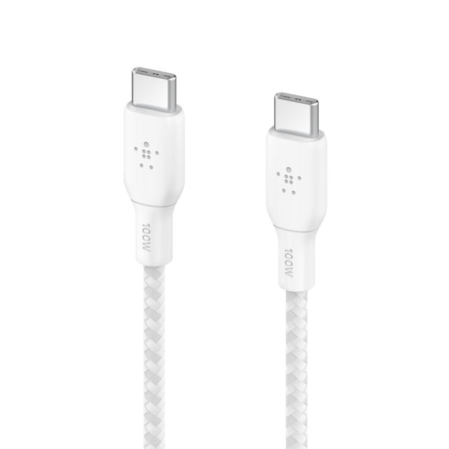 Cable 100w Usb-C To Usb-C Braided 2m Blanco