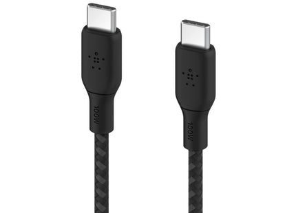 Cable 100w Usb-C To Usb-C Braided 2m Negro