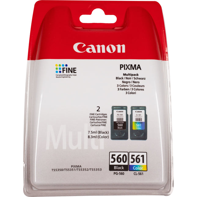 Tinta Original Canon Pg-560 + Cl-561 Multipack Negro Tricolor