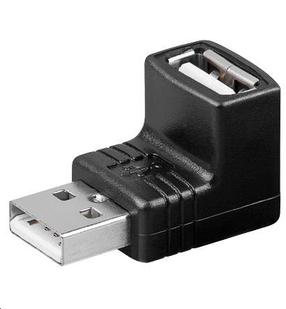 Microconnect Usbamafa Adaptador Usb A Macho A Hembra Acodado Negro