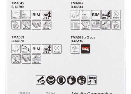 Makita B-67511 Juego De Hojas De Sierra 5 Piezas B-67511