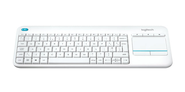 Teclado Inglés Logitech K400 Plus Tv Rf Inalámbrico Qwerty Blanco