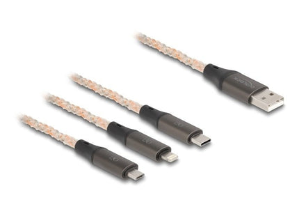 Delock Usb Rgb Cable De Carga 3 In 1 Typ-A A Lightning /