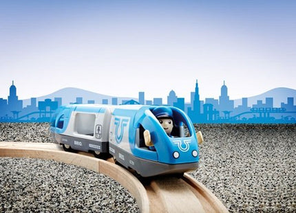 Vehículo De Juguete De Tren Brio   De Pasajeros Azul Mundial 33506