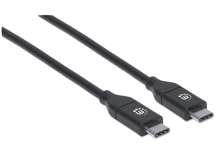 Manhattan Cable Usb-C Usb 2.0, Tipo C Macho A Tipo C Macho, 480 Mbps, 5 A, 2 M (6 Ft.). Negro