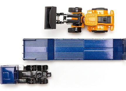 Siku Camión Super Man Con Góndola Rebajada Y Cargador De Ruedas Jcb, 1790