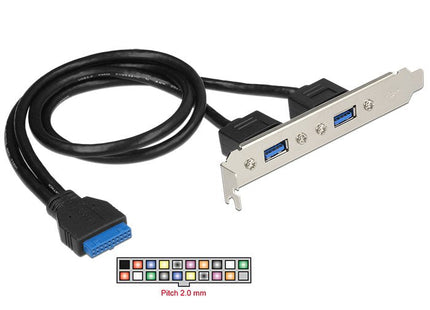 Delock Slot Bracket 1 X Usb 3.0 Interna De 19 Pines 2 X Usb 3.0 Tipo-A Hembra Externo