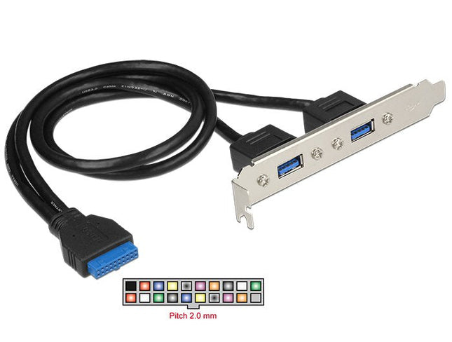 Delock Slot Bracket 1 X Usb 3.0 Interna De 19 Pines 2 X Usb 3.0 Tipo-A Hembra Externo