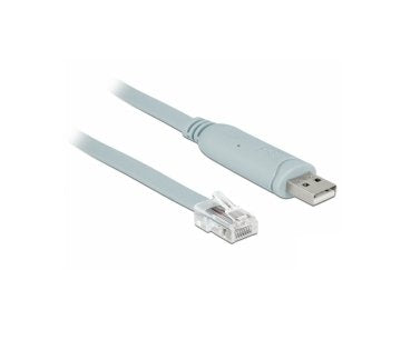 Delock Adaptador Usb 2.0 Tipo-A Macho > 1 X Serial Rs-232 Rj45 Macho 1,0 M Gris