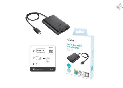 I-Tec Usb-C Dual 4k 60hz Single 8k 30hz Hdmi Video Adapter 2x Hdmi Port