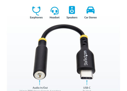 EAN 0065030898225 - StarTech.com USBCAUDIO2 cambiador de género para cable USB Type-C 2.0 3.5 mm Negro imagen 7
