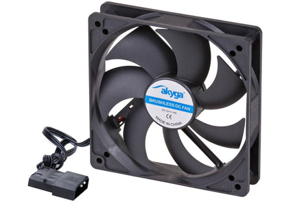 Akyga Ventilador 12 Cm Negro Aw-12a-Bk Molex 120x120 Mm