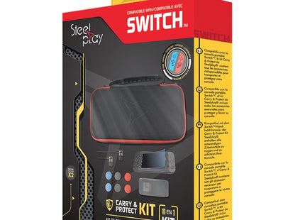 Kit De Transporte Y Protección Steelplay 11 En 1 + 2 Fundas Para Joypad Switch Gratis
