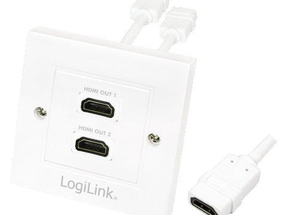 Logilink Adaptador De Pared X2 Hdmi H/H Blanco Ah0015