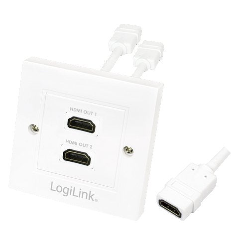 Logilink Adaptador De Pared X2 Hdmi H/H Blanco Ah0015