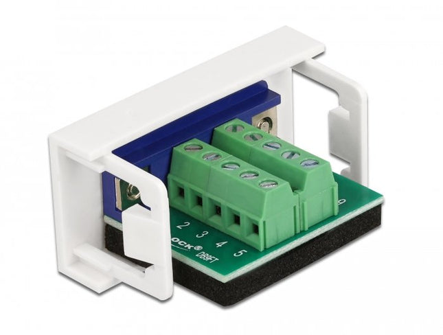 Delock Easy 45 Moduloo D-Sub 9 Pin Hembra A 10 Pin Terminal Block 22,5 X 45 Mm