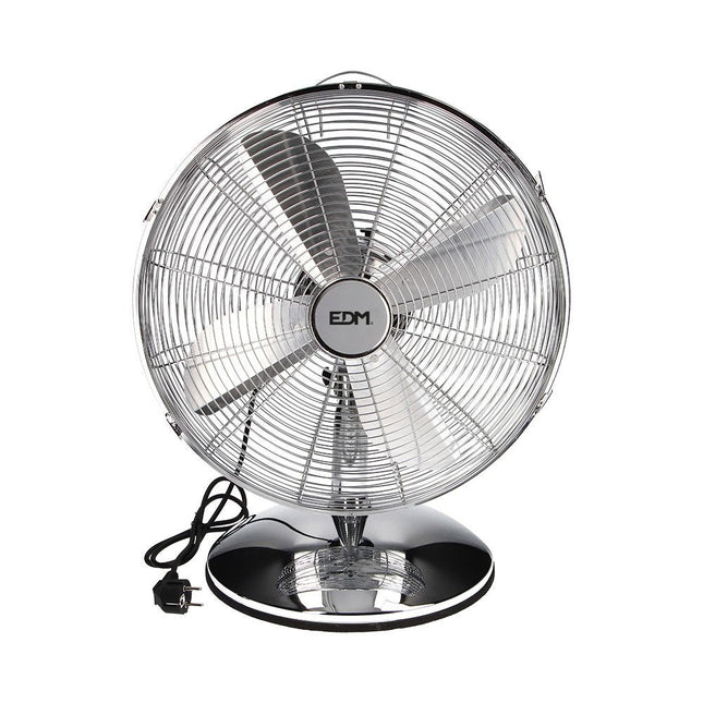 Ventilador De Sobremesa Cromado 60w  Ø Aspas 40 Cm Edm