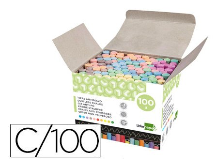 Tiza Color Antipolvo Caja 100u