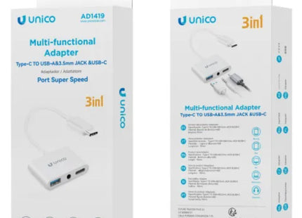 Adaptador Usb C Unico 3 En 1