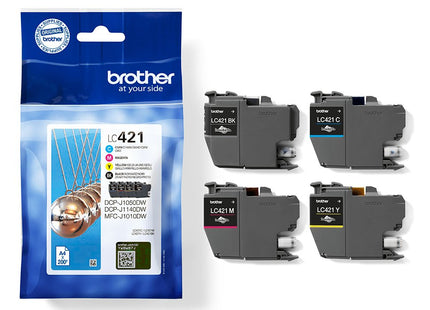 Tinta Original Brother Lc-421val Lc421val Multipack Cian Magenta Amarillo Negro