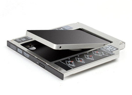 Ewent Sata Iii Ssd/Hdd Installation Frame For Cd/Dvd/Blu-Ray Drive Ewent Ew7003, Acrilonitrilo Butadieno Estireno (Abs), Aluminio, Negro, Blanco, 2.5", 129 Mm, 128 Mm, 9,5 Mm