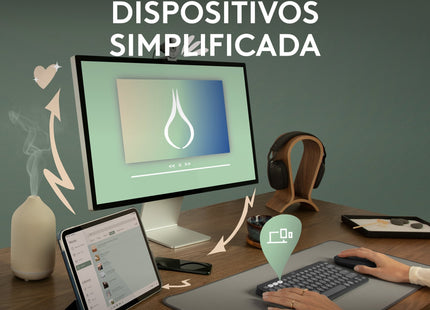 Teclado  Español Logitech Pebble Keys 2 K380s Rf Wireless + Bluetooth Qwerty Rosa