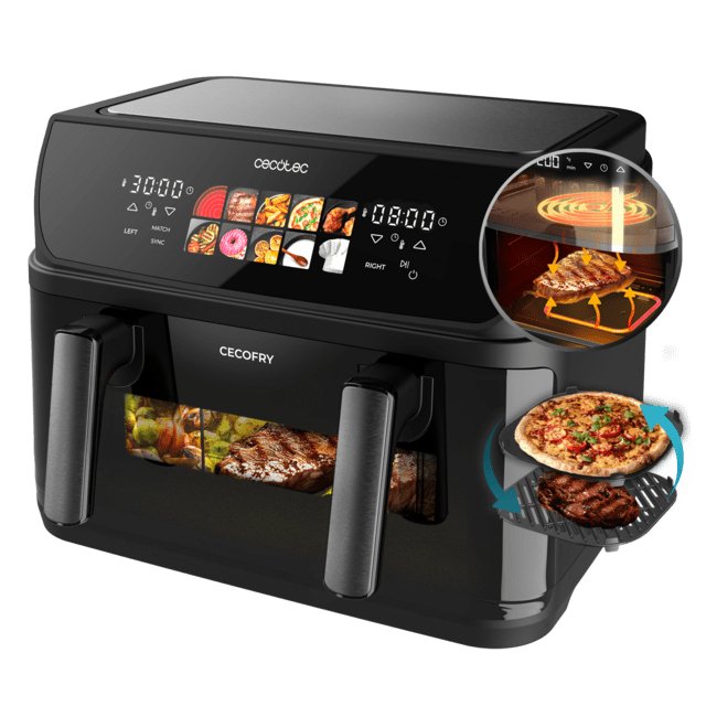 Freidora De Aire Cecotec Cecofry&Grill Duoheat 1000 10l 2800w