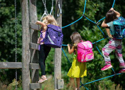 Herlitz Softlight Plus Stars&Strips Juego De Mochila Escolar Chica Poliéster Rosa, Rojo